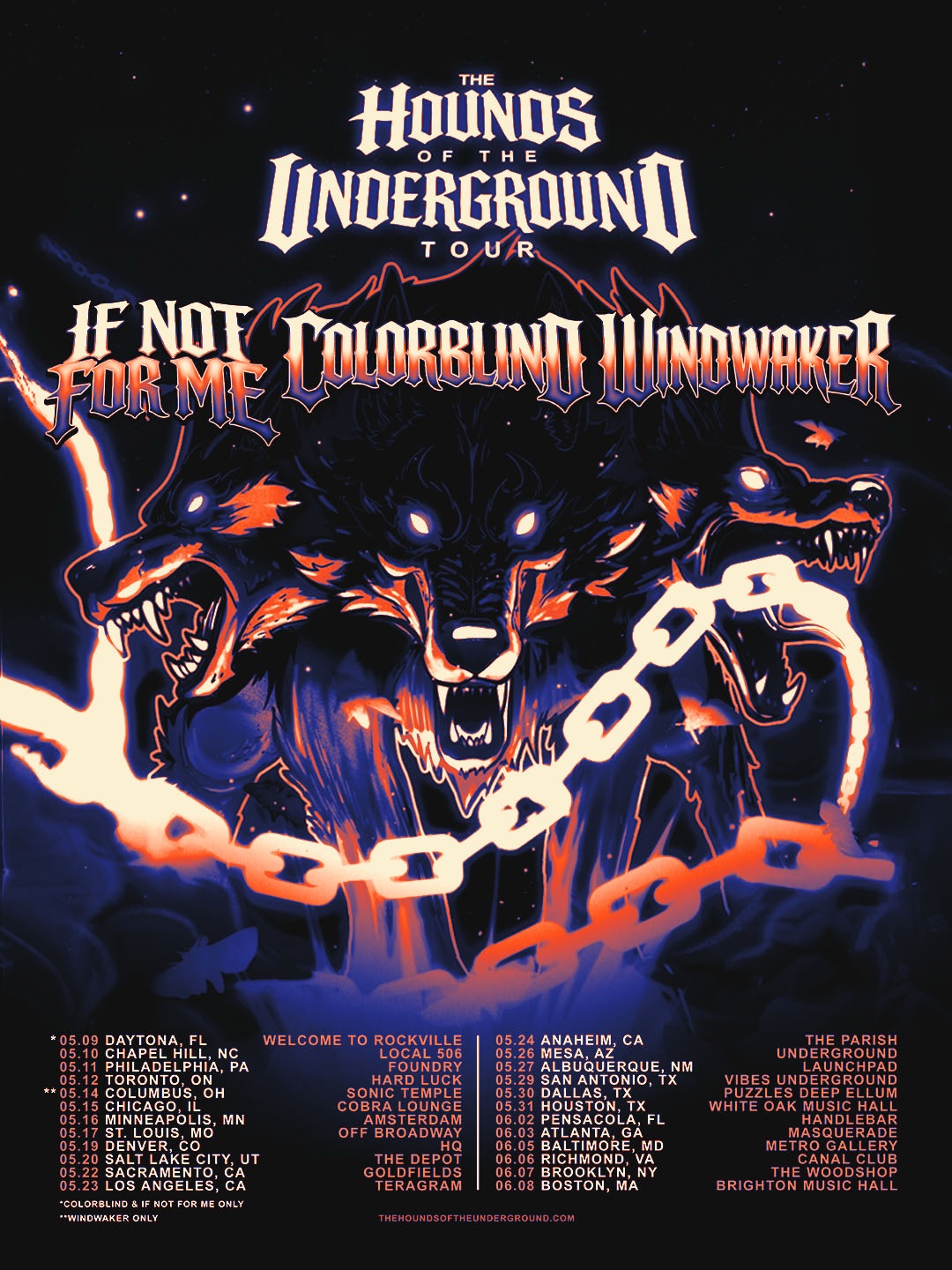 If Not For Me The Hounds Of The Underground Tour Poster 2026